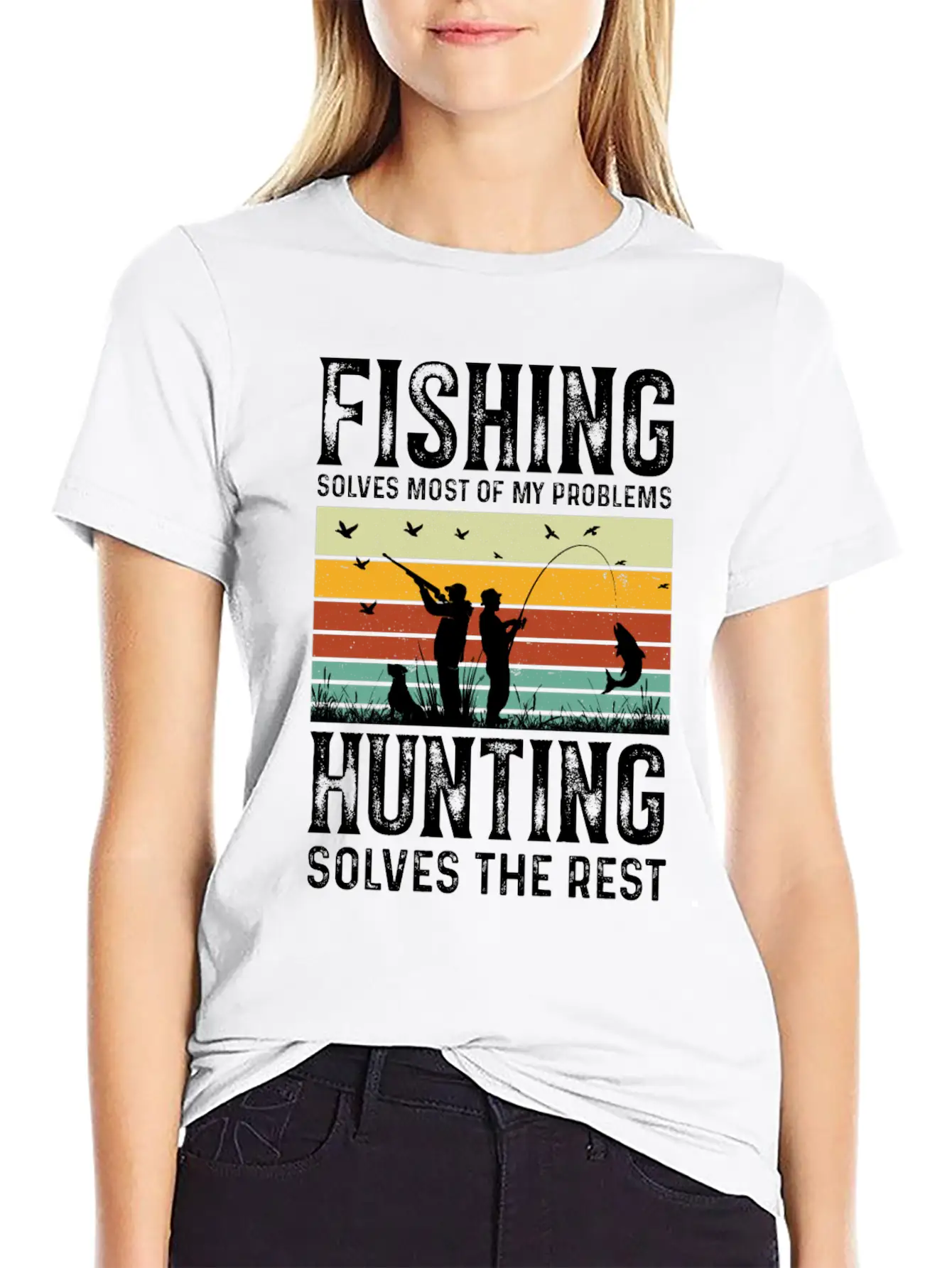 Fishing Solves Most Of My Problems Breathable Graphic T-Shirt – Perfect For Casual Days