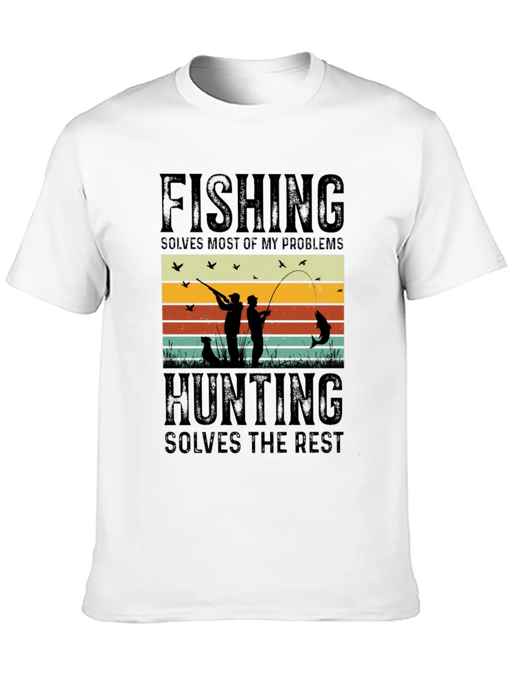 Fishing Solves Most Of My Problems Breathable Graphic T-Shirt – Perfect For Casual Days