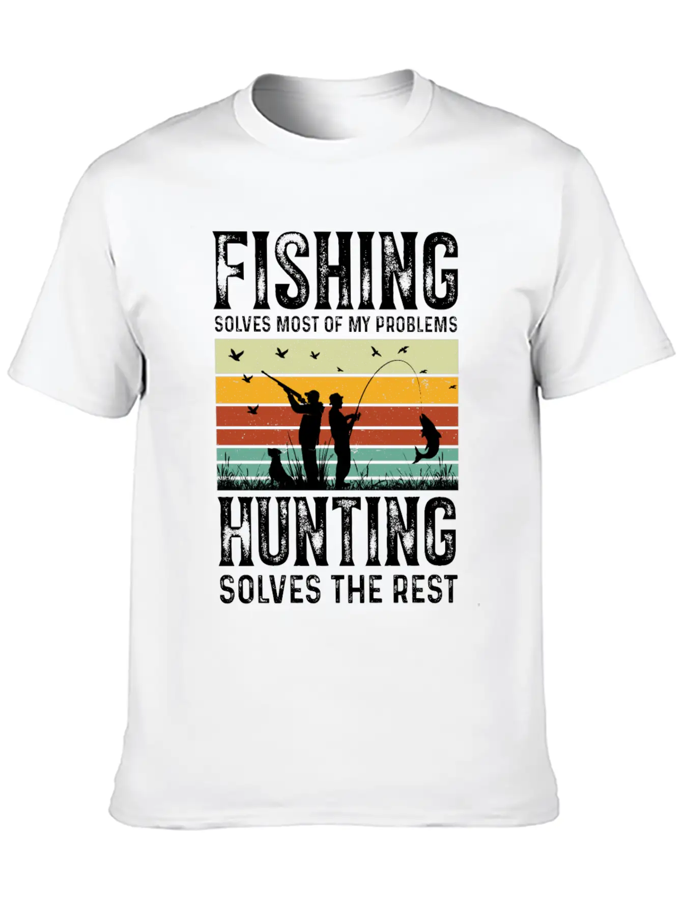 Fishing Solves Most Of My Problems Breathable Graphic T-Shirt – Perfect For Casual Days