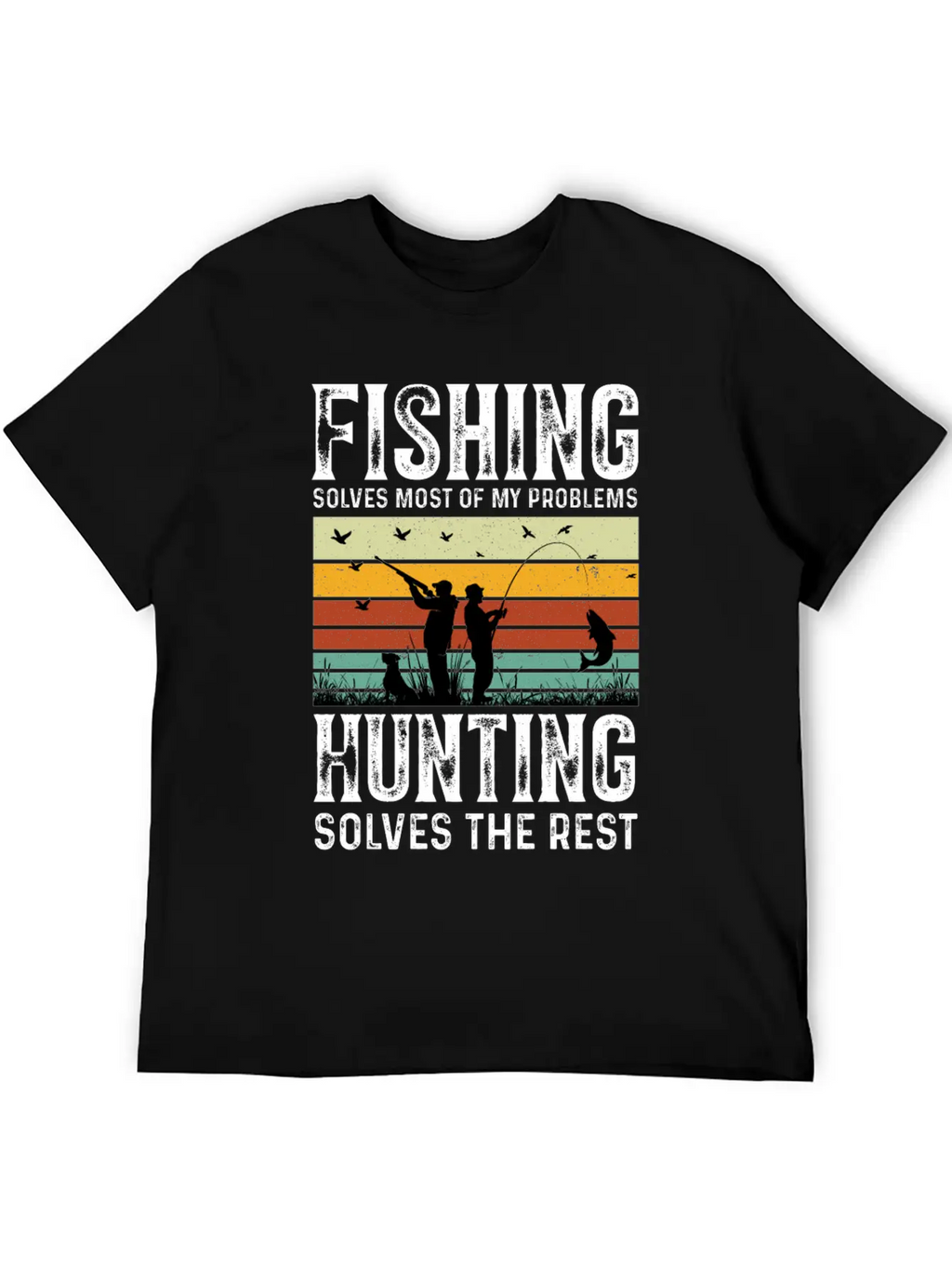 Fishing Solves Most Of My Problems Breathable Graphic T-Shirt – Perfect For Casual Days
