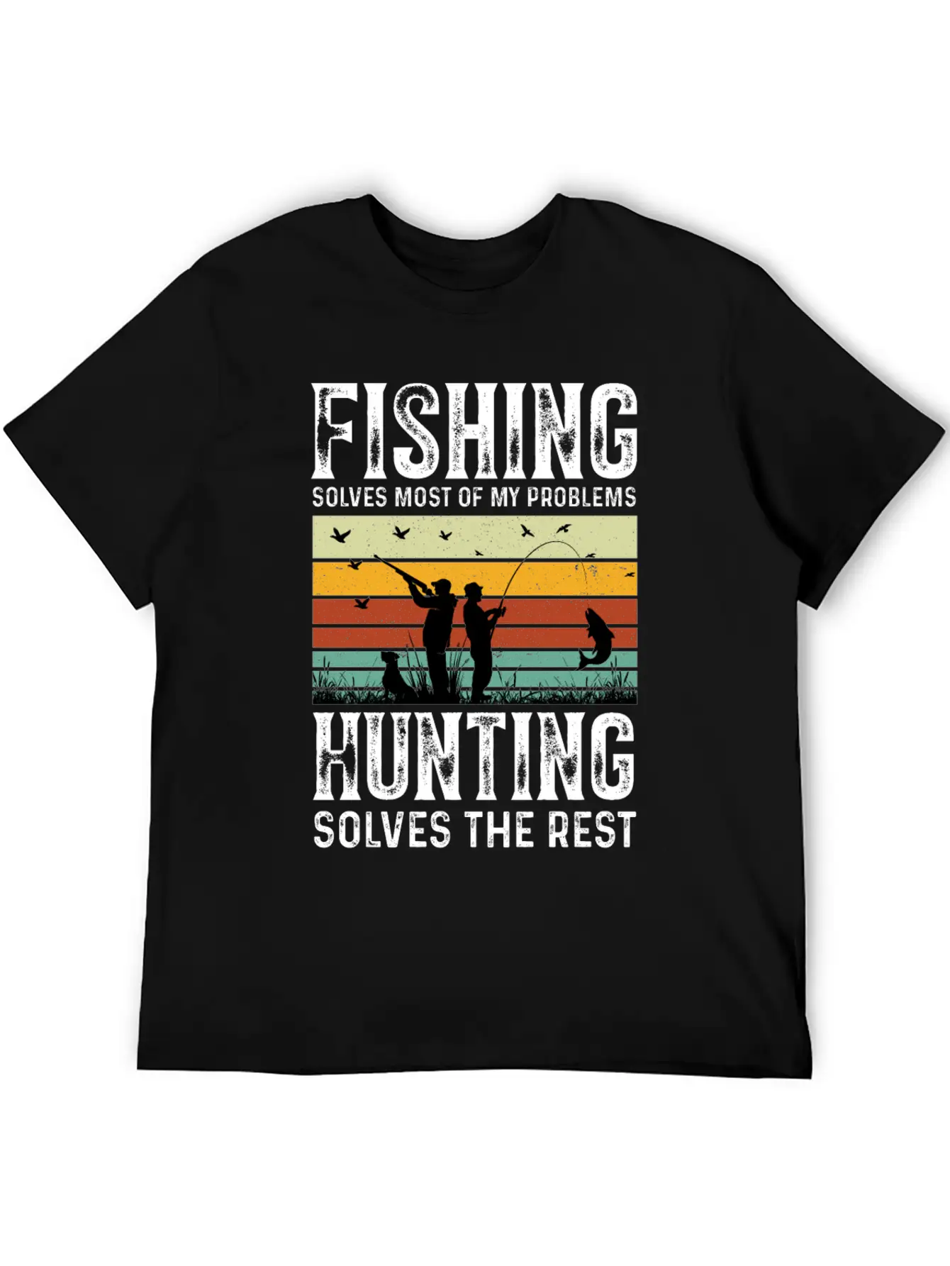Fishing Solves Most Of My Problems Breathable Graphic T-Shirt – Perfect For Casual Days