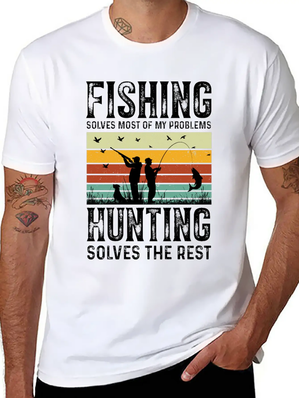 Fishing Solves Most Of My Problems Breathable Graphic T-Shirt – Perfect For Casual Days