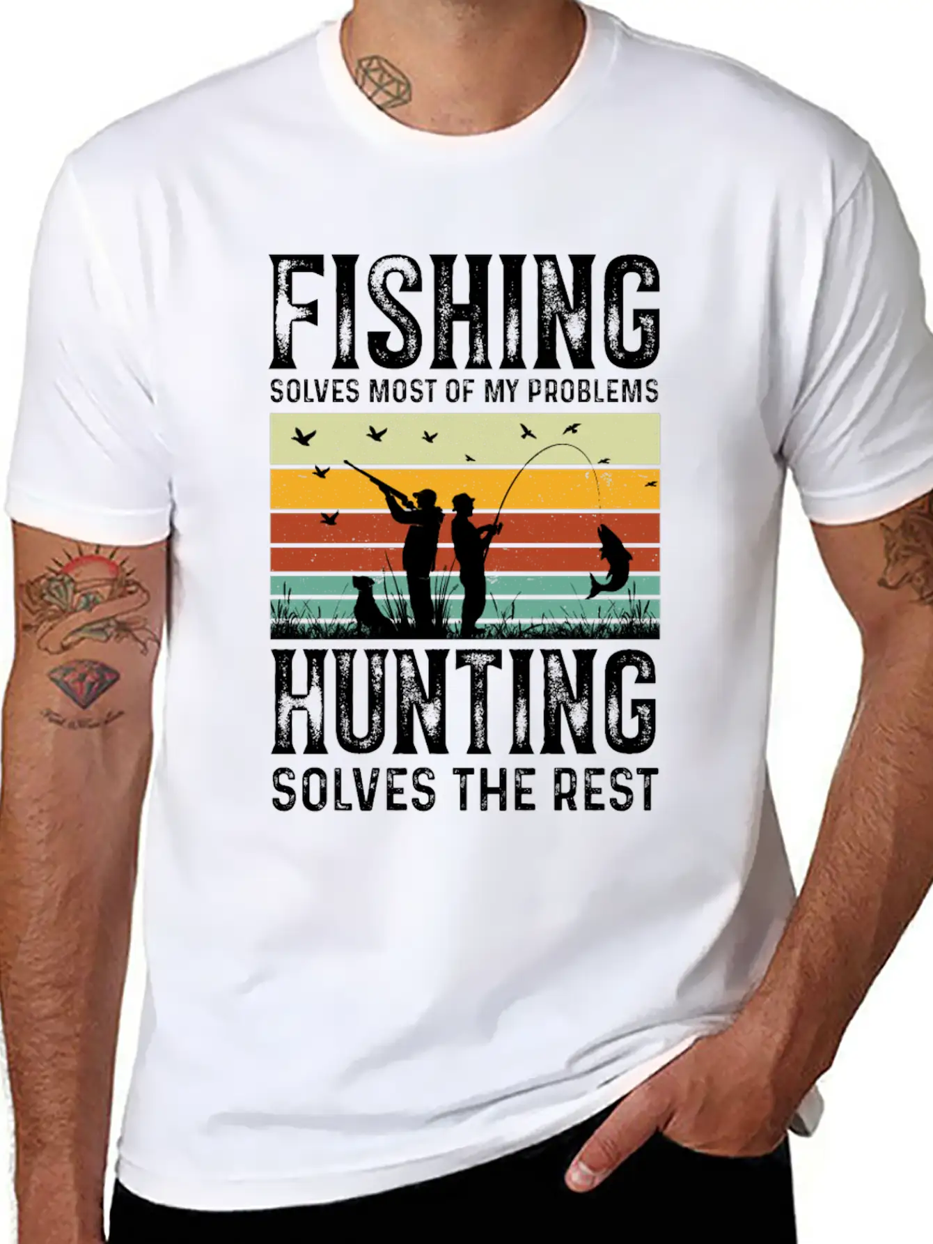 Fishing Solves Most Of My Problems Breathable Graphic T-Shirt – Perfect For Casual Days