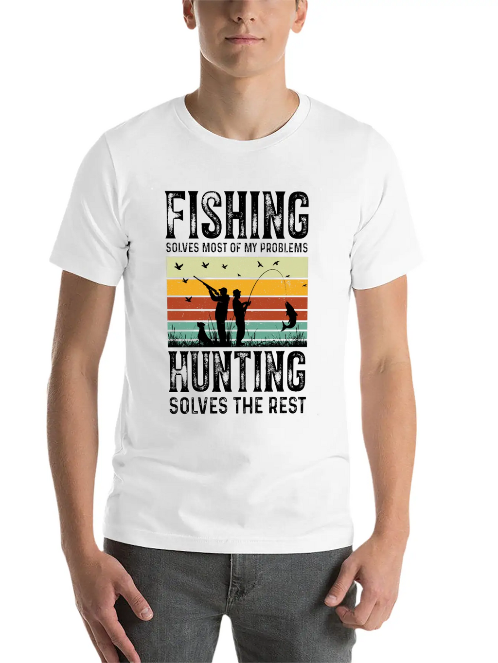 Fishing Solves Most Of My Problems Breathable Graphic T-Shirt – Perfect For Casual Days