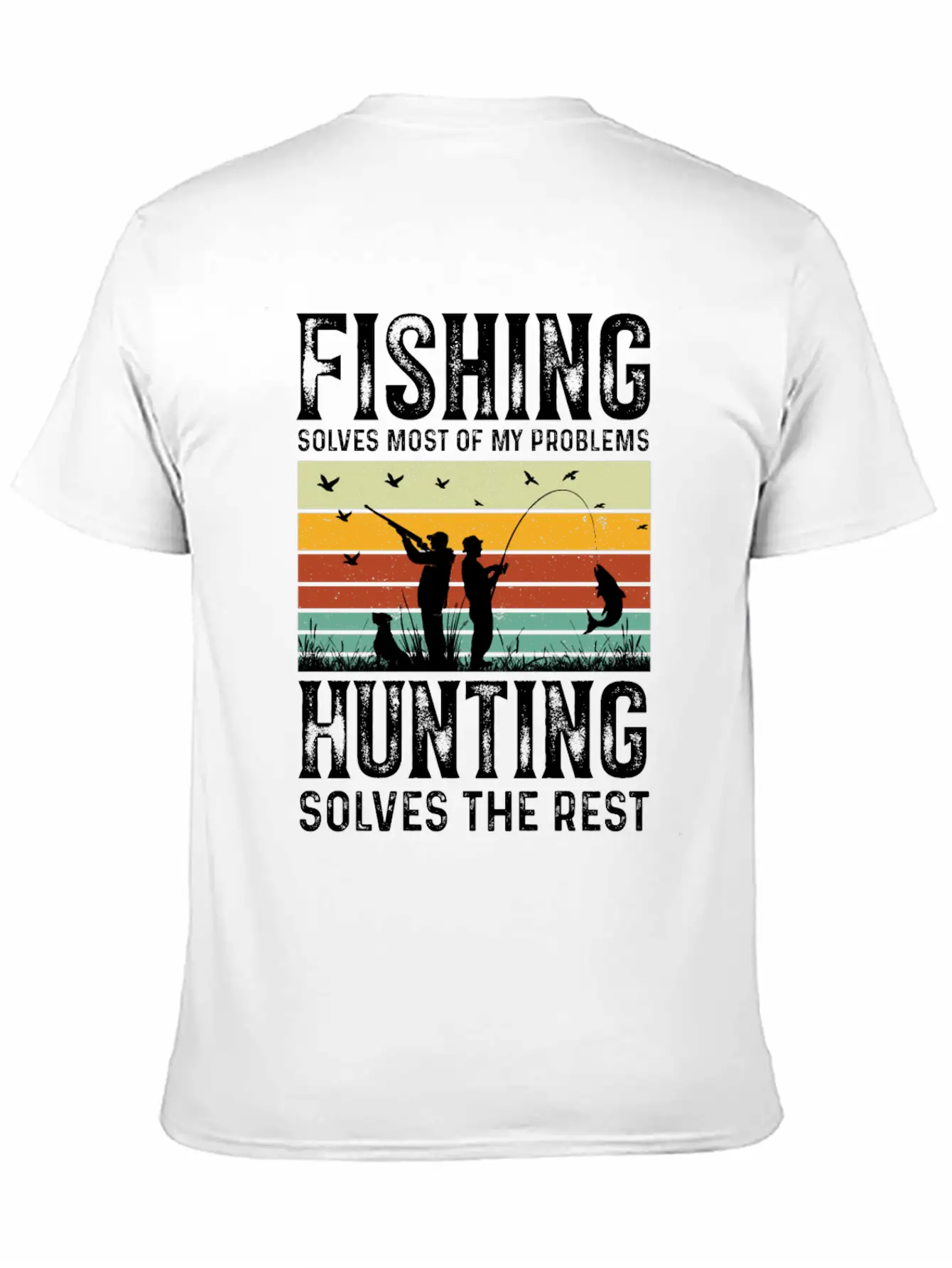 Fishing Solves Most Of My Problems Breathable Graphic T-Shirt – Perfect For Casual Days