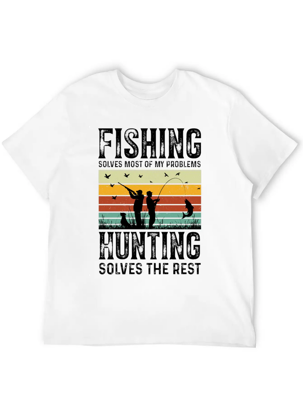 Fishing Solves Most Of My Problems Breathable Graphic T-Shirt – Perfect For Casual Days