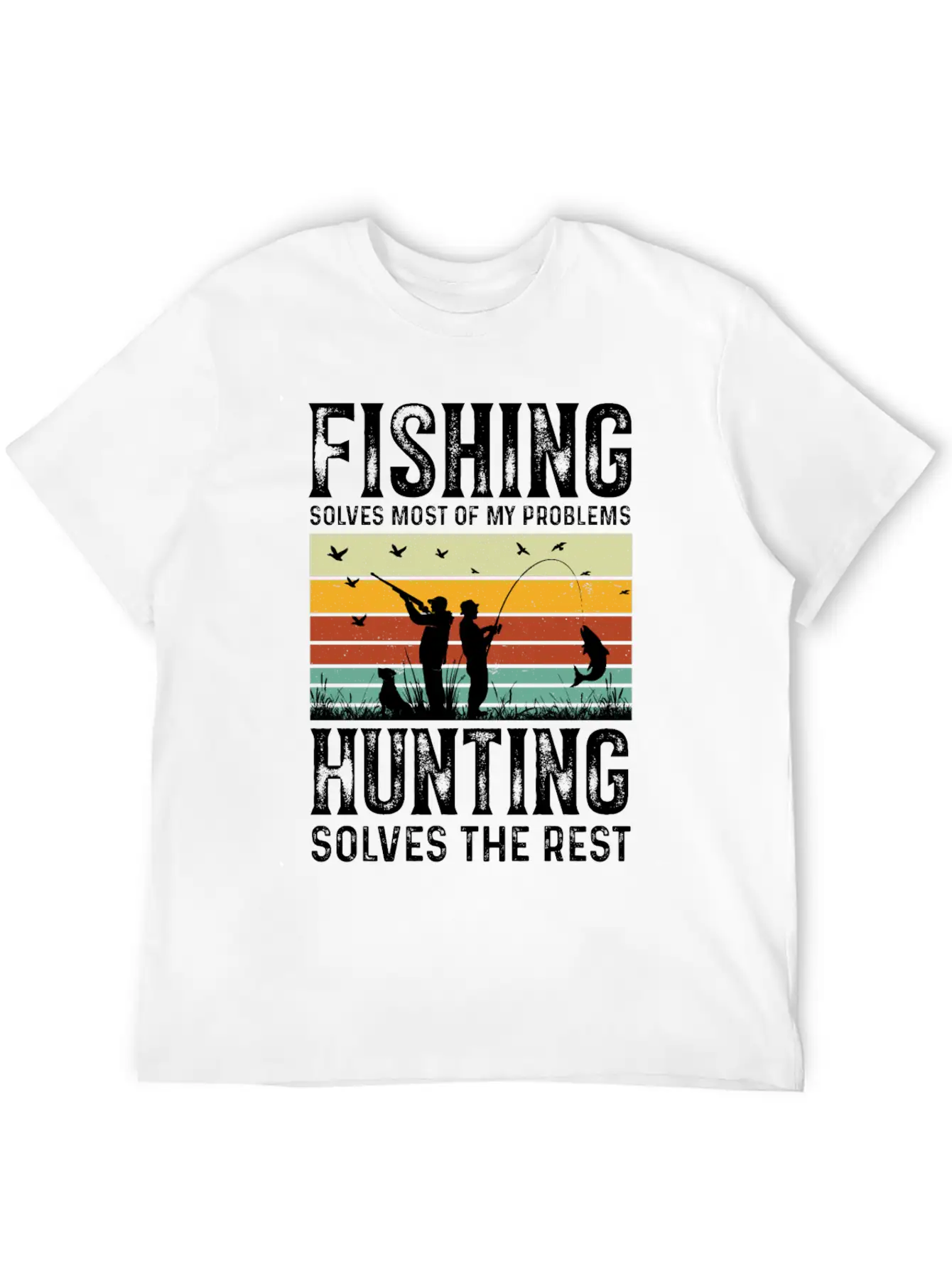 Fishing Solves Most Of My Problems Breathable Graphic T-Shirt – Perfect For Casual Days