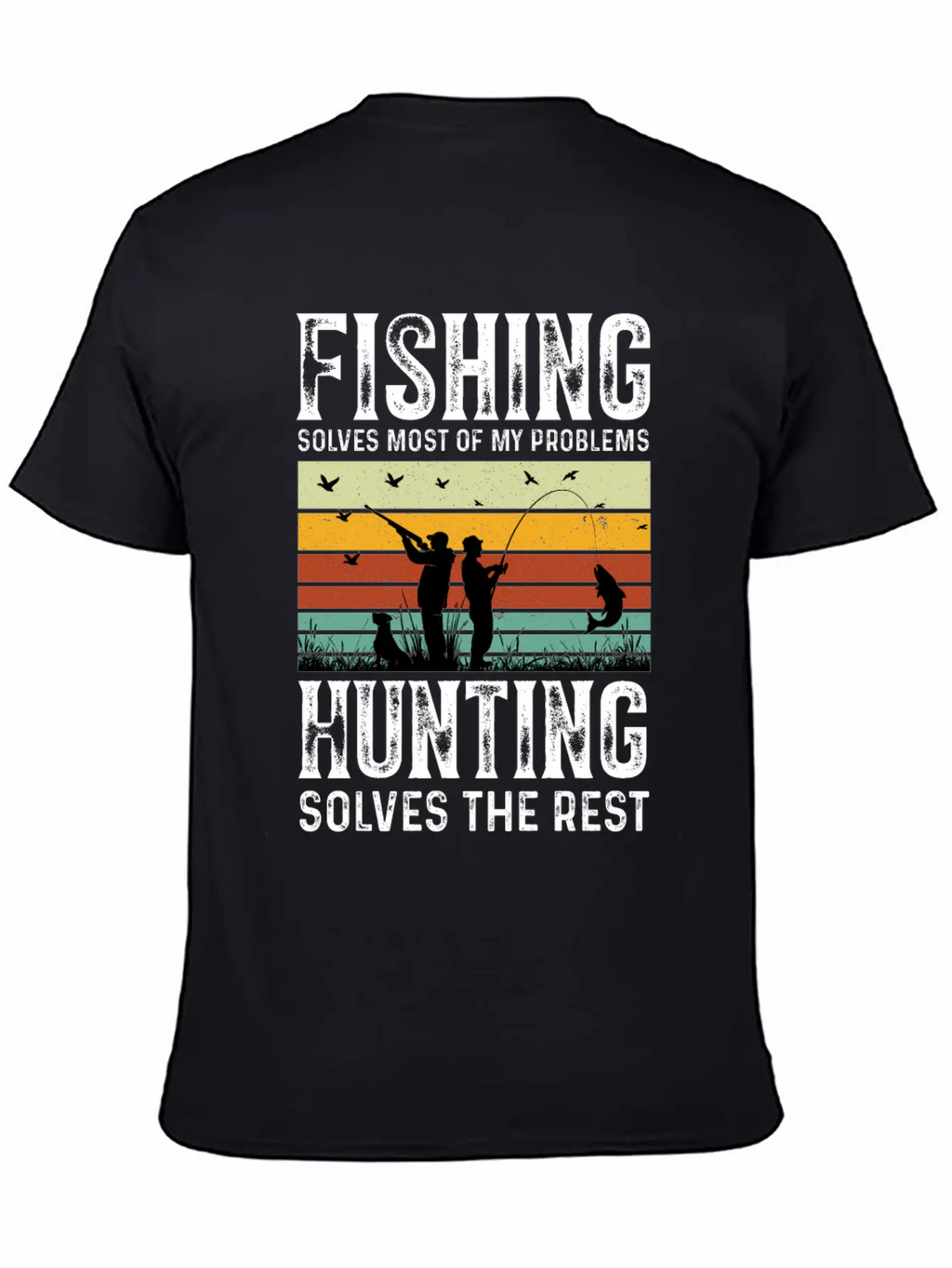 Fishing Solves Most Of My Problems Breathable Graphic T-Shirt – Perfect For Casual Days