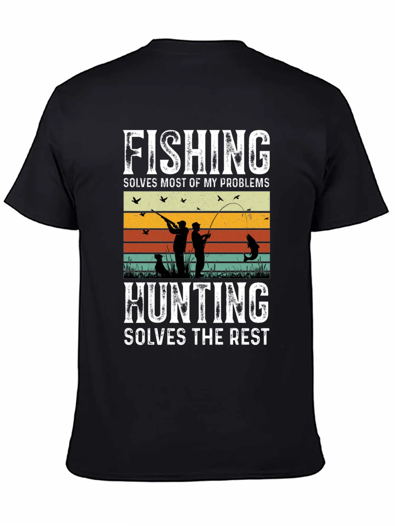 Fishing Solves Most Of My Problems Breathable Graphic T-Shirt – Perfect For Casual Days