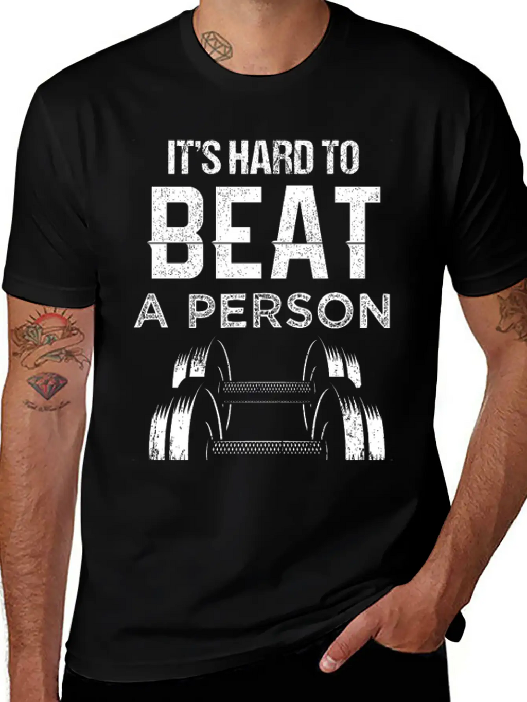 Fitness Its Hard To Beat Unisex Casual T-Shirt – Clean Design For Daily Comfort