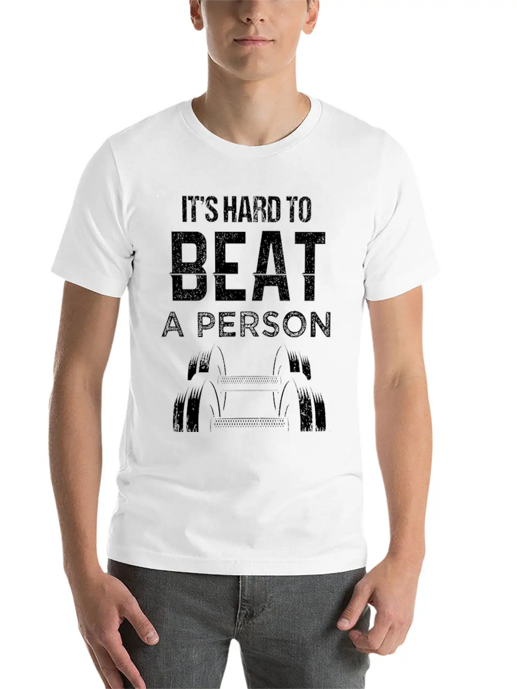 Fitness Its Hard To Beat Unisex Casual T-Shirt – Clean Design For Daily Comfort