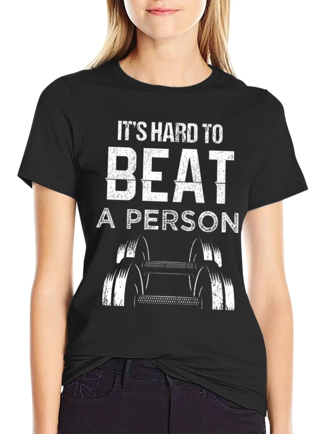 Fitness Its Hard To Beat Unisex Casual T-Shirt – Clean Design For Daily Comfort