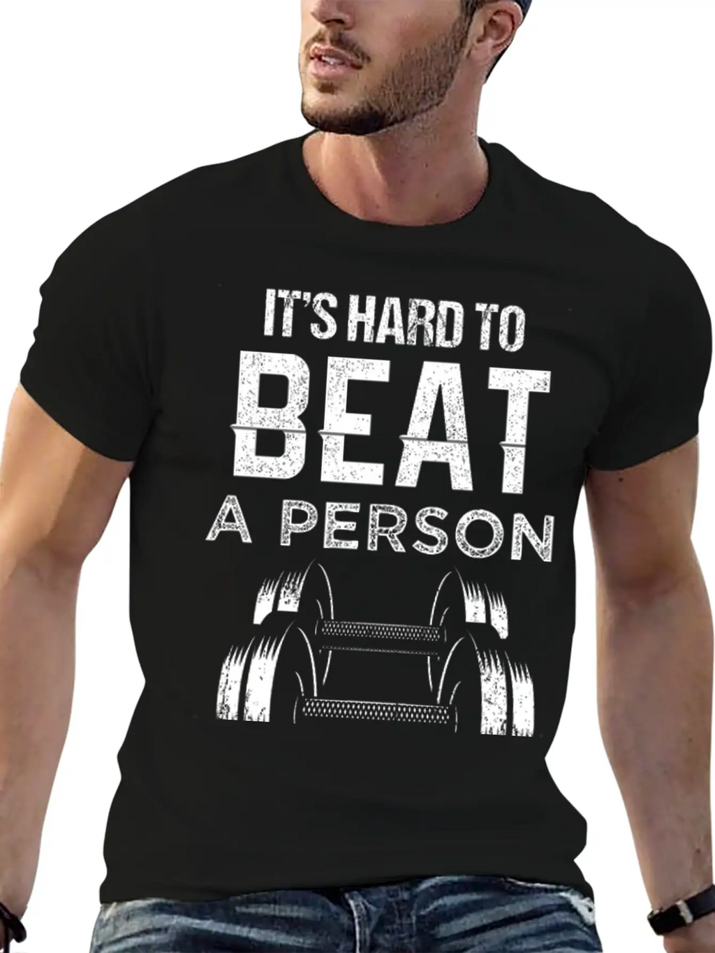 Fitness Its Hard To Beat Unisex Casual T-Shirt – Clean Design For Daily Comfort