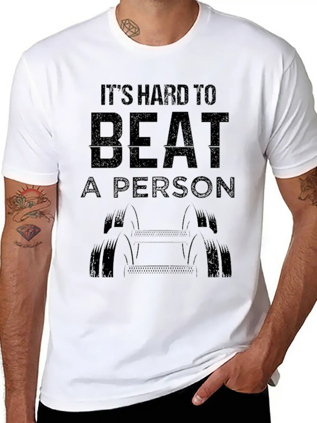 Fitness Its Hard To Beat Unisex Casual T-Shirt – Clean Design For Daily Comfort