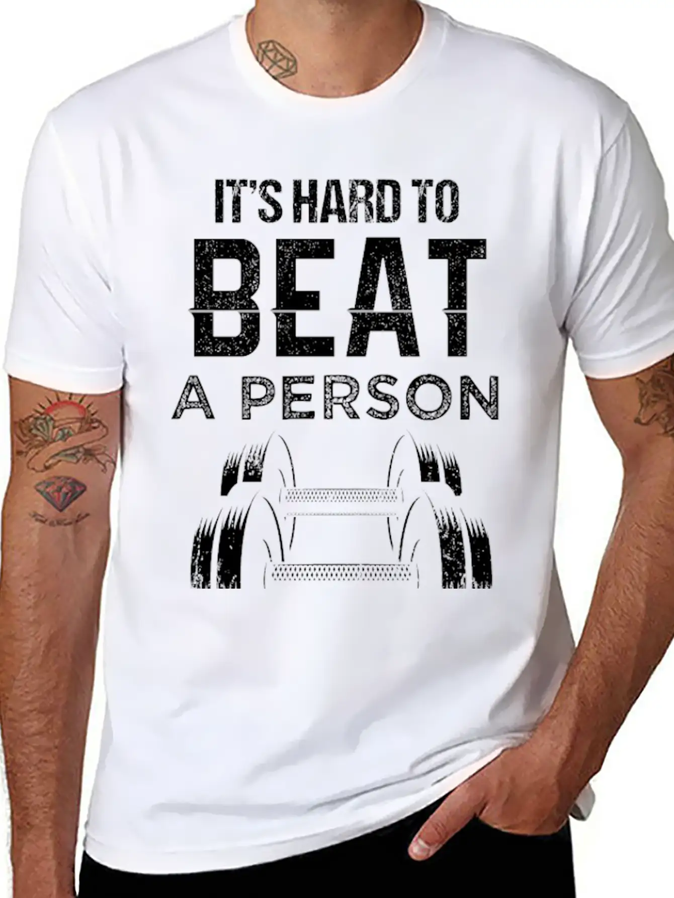Fitness Its Hard To Beat Unisex Casual T-Shirt – Clean Design For Daily Comfort
