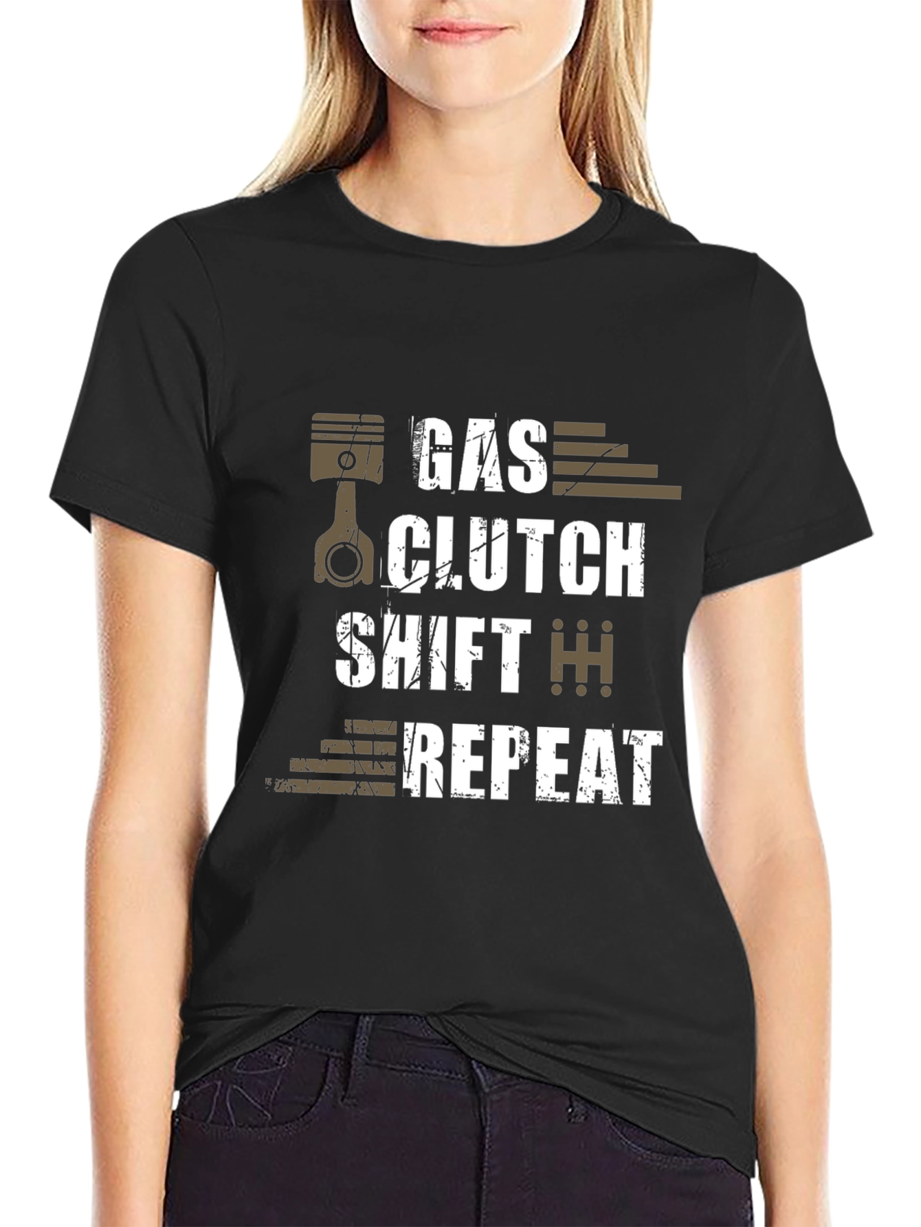 Gas Clutch Shift Repeat Graphic T-Shirt