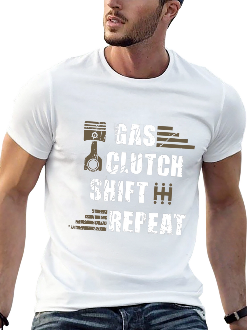 Gas Clutch Shift Repeat Graphic T-Shirt
