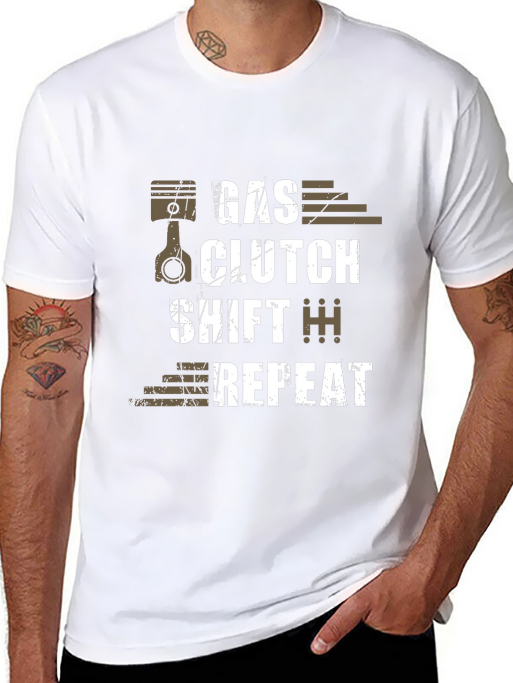 Gas Clutch Shift Repeat Graphic T-Shirt