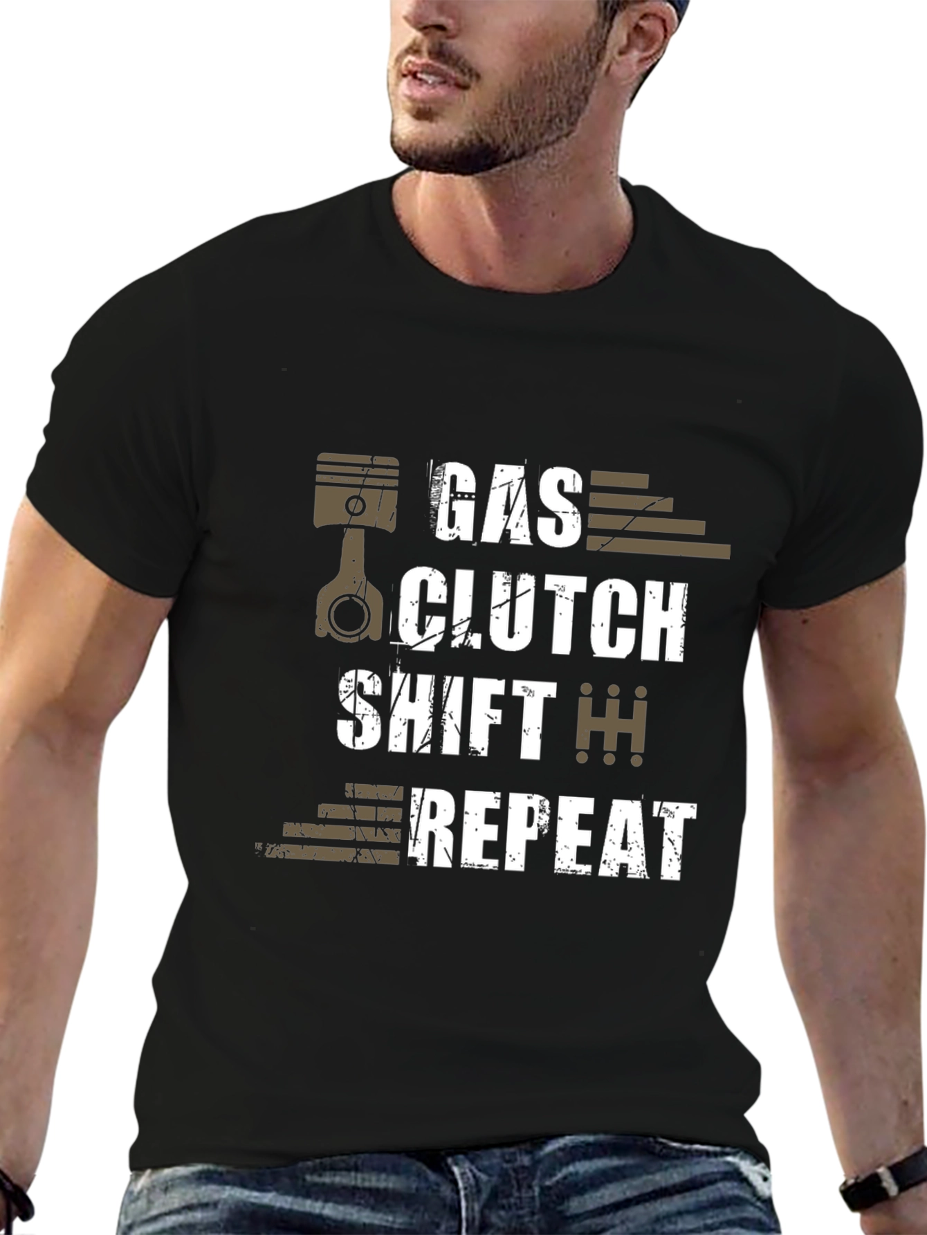 Gas Clutch Shift Repeat Graphic T-Shirt