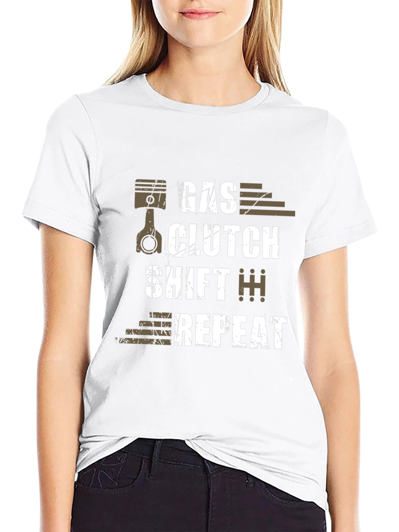 Gas Clutch Shift Repeat Graphic T-Shirt
