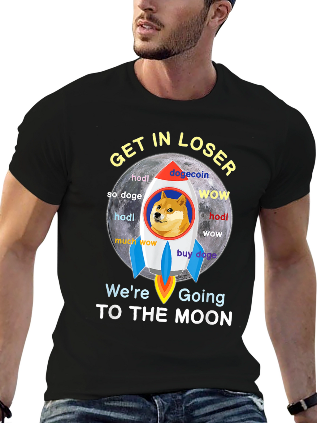 Dogecoin Rocket to the Moon T-Shirt