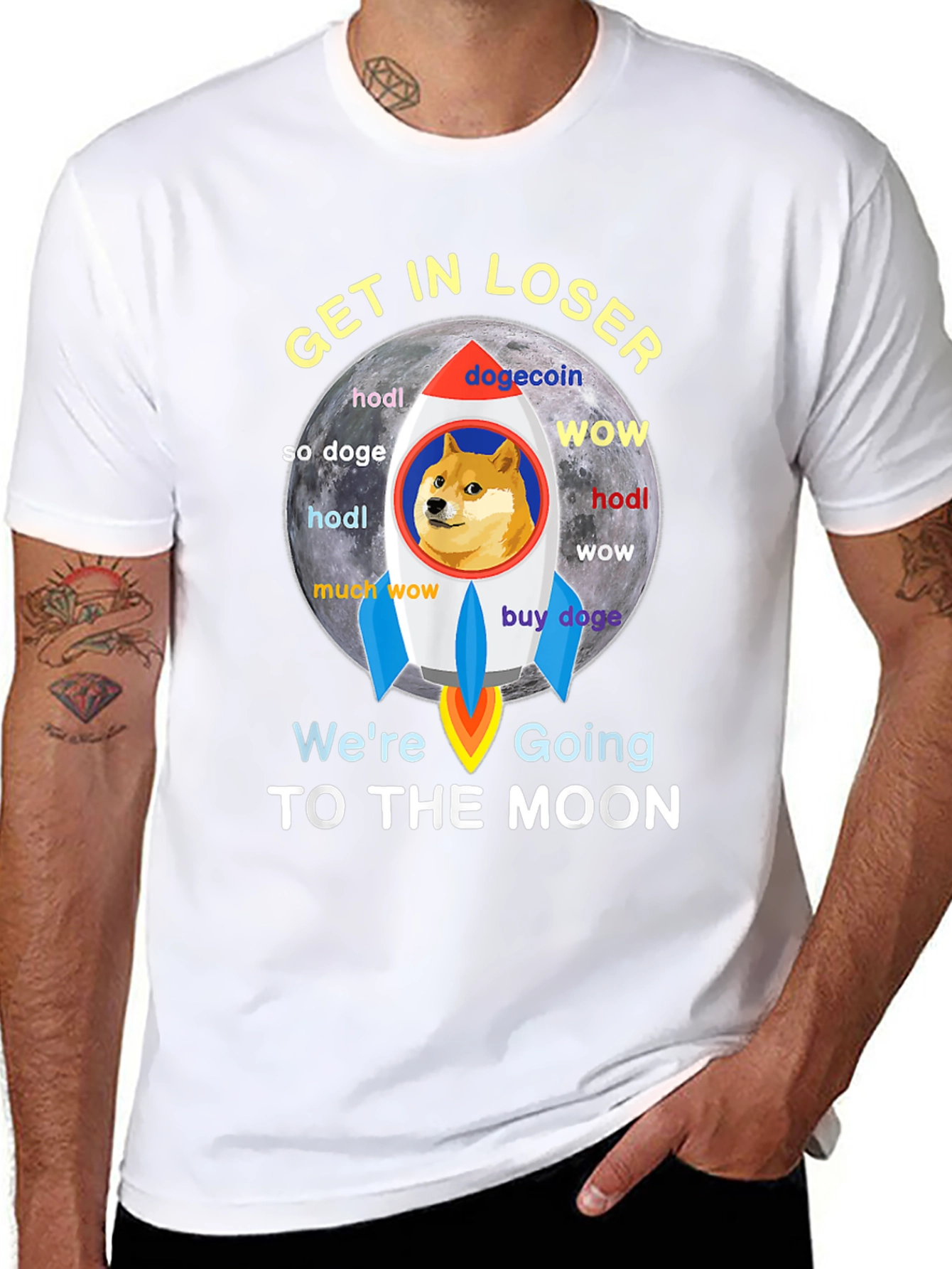 Dogecoin Rocket to the Moon T-Shirt