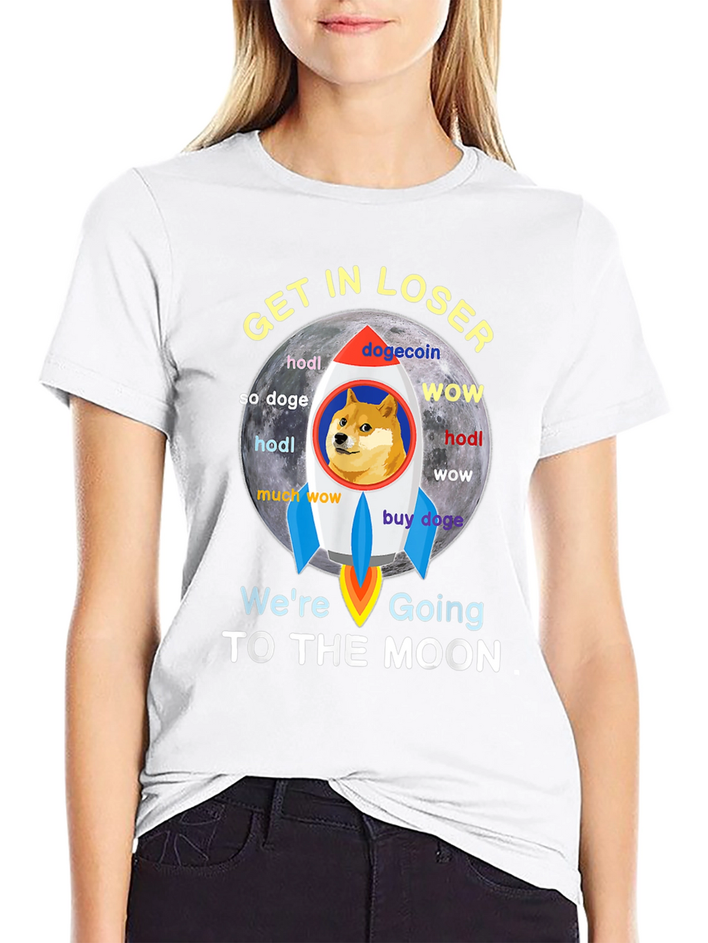 Dogecoin Rocket to the Moon T-Shirt