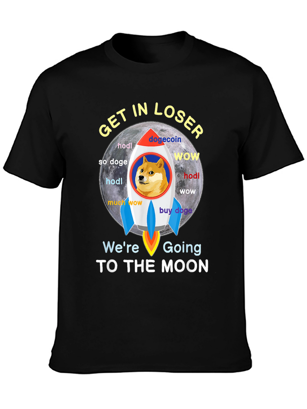 Dogecoin Rocket to the Moon T-Shirt