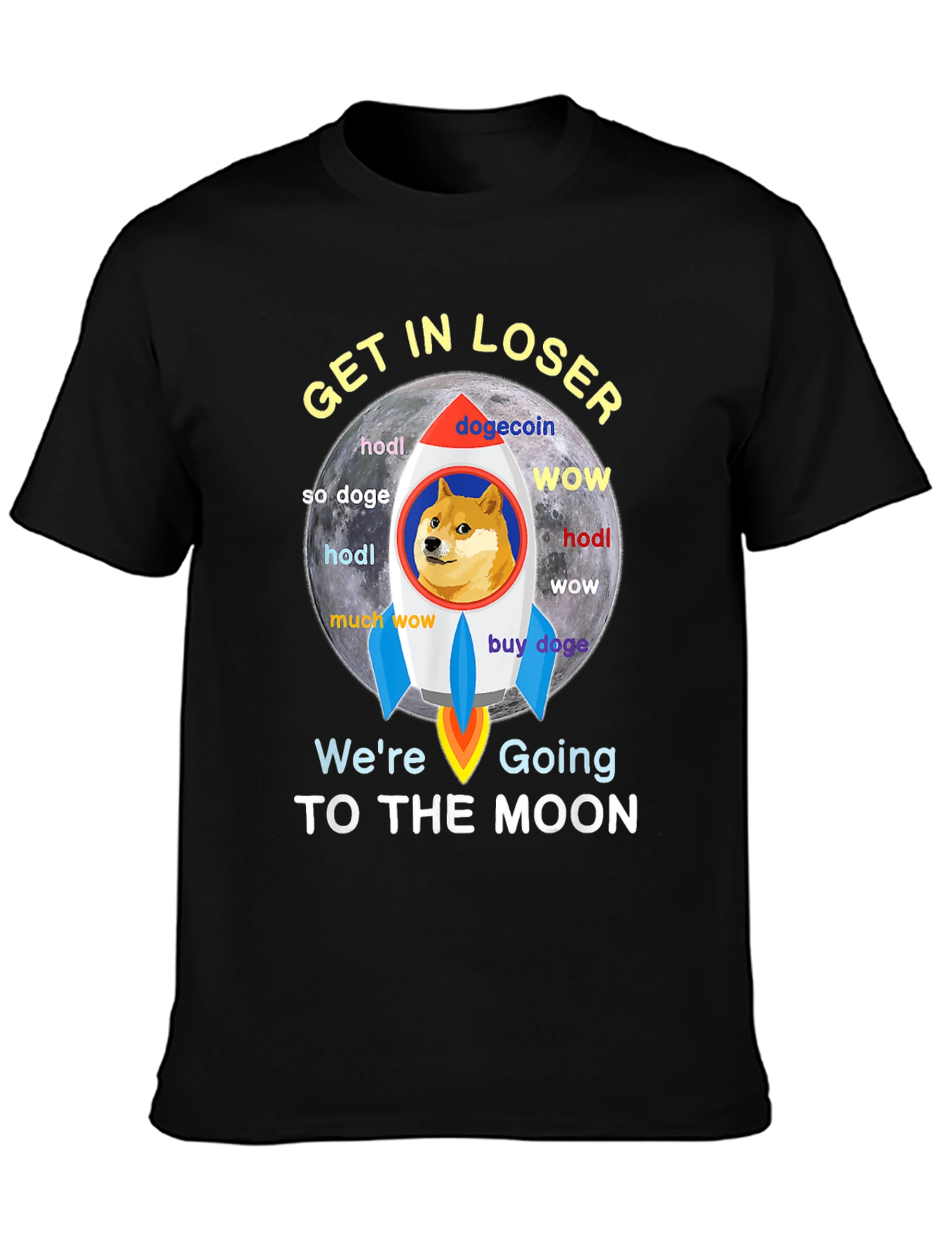 Dogecoin Rocket to the Moon T-Shirt