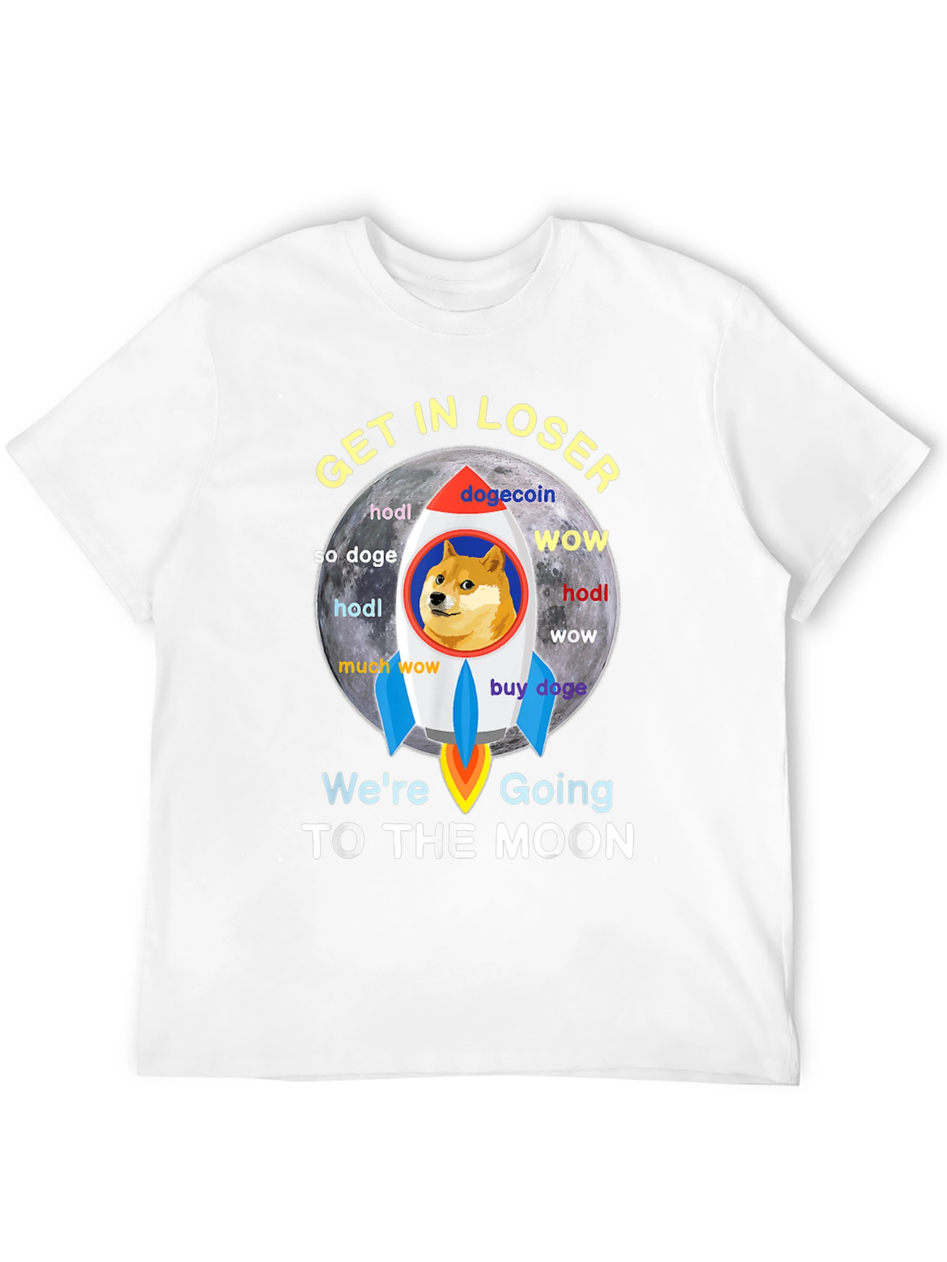 Dogecoin Rocket to the Moon T-Shirt