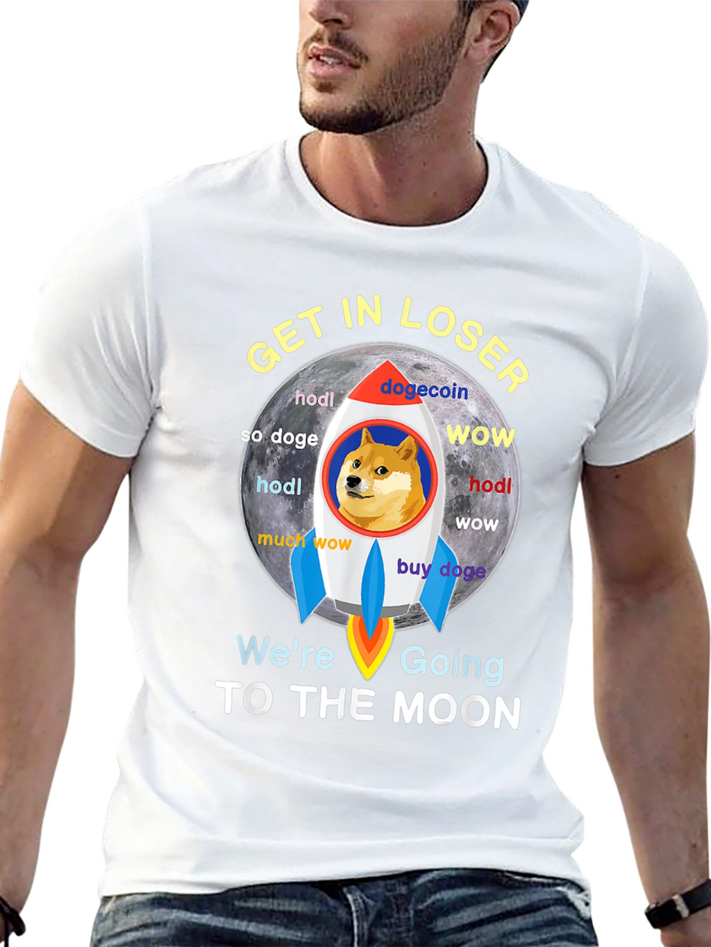 Dogecoin Rocket to the Moon T-Shirt