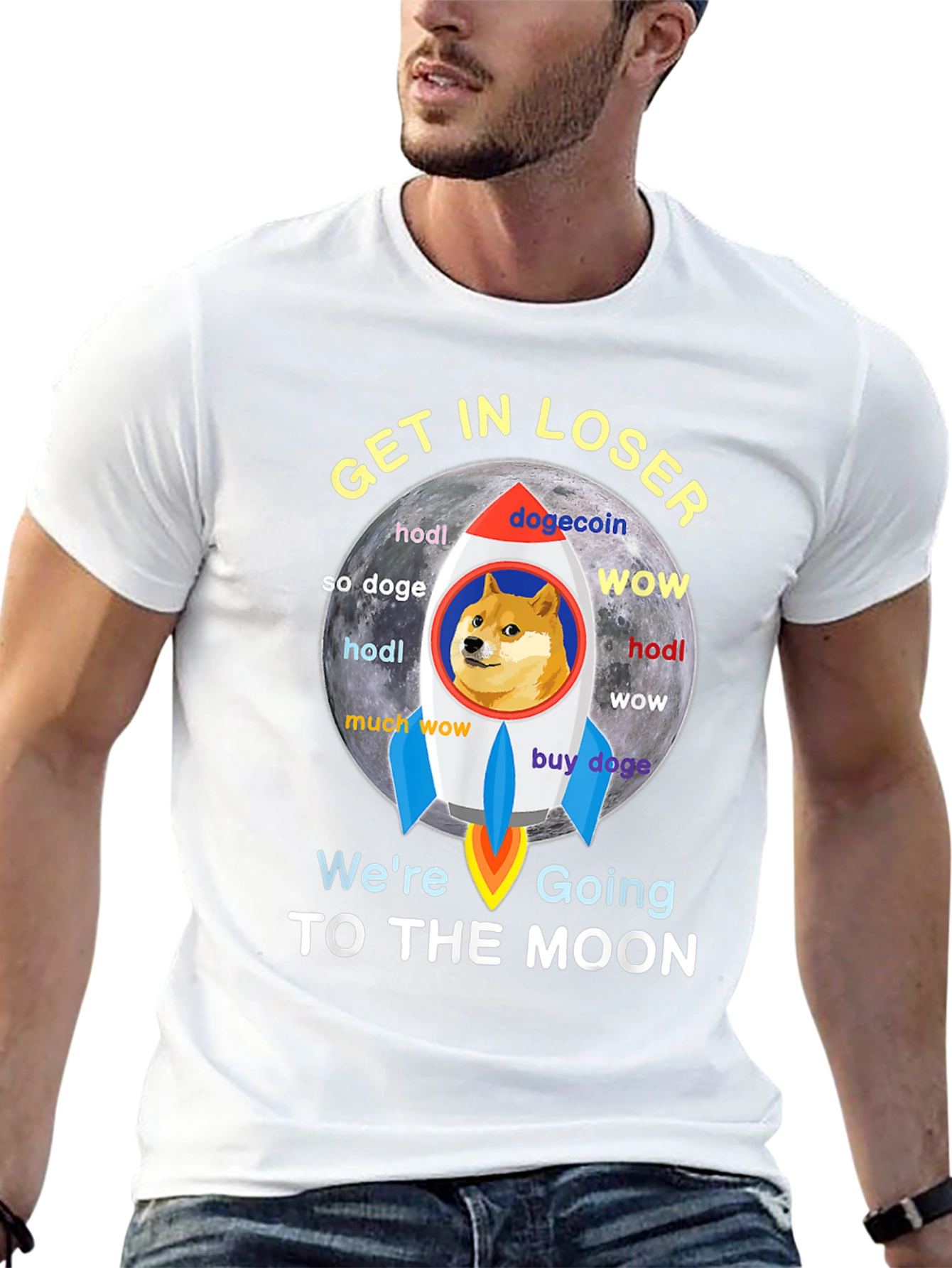 Dogecoin Rocket to the Moon T-Shirt