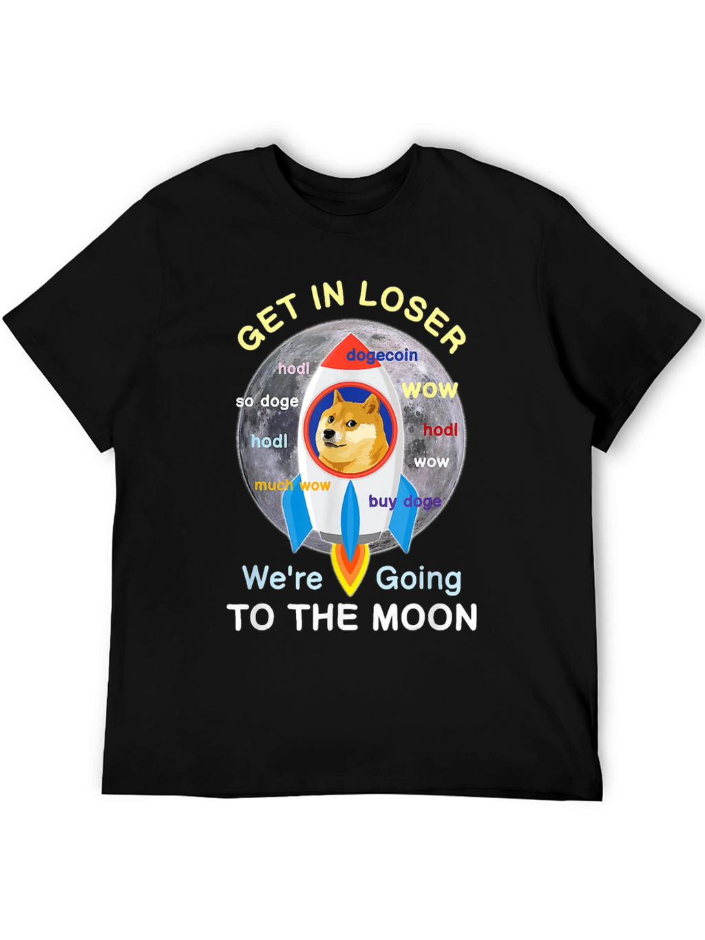 Dogecoin Rocket to the Moon T-Shirt