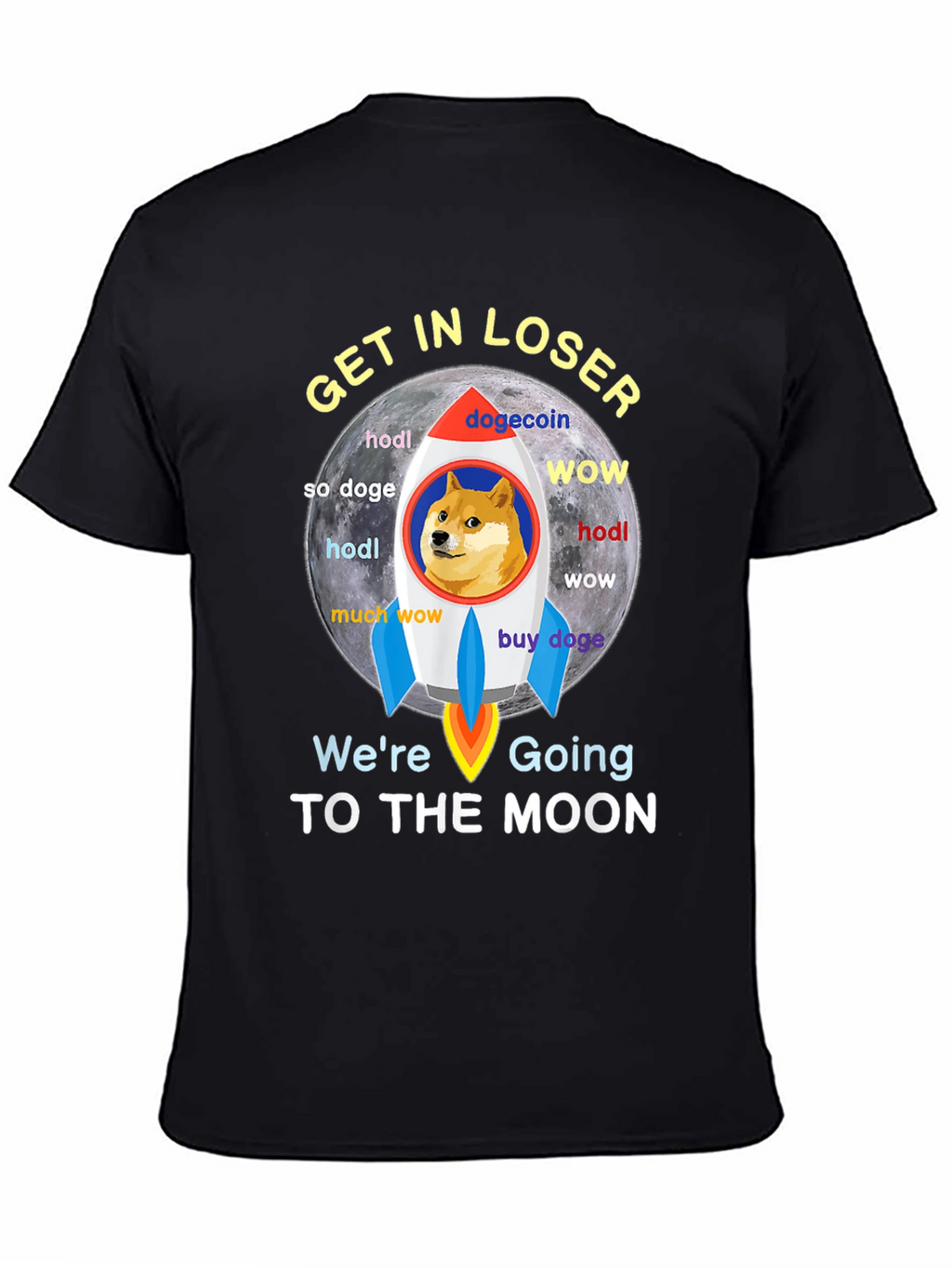 Dogecoin Rocket to the Moon T-Shirt