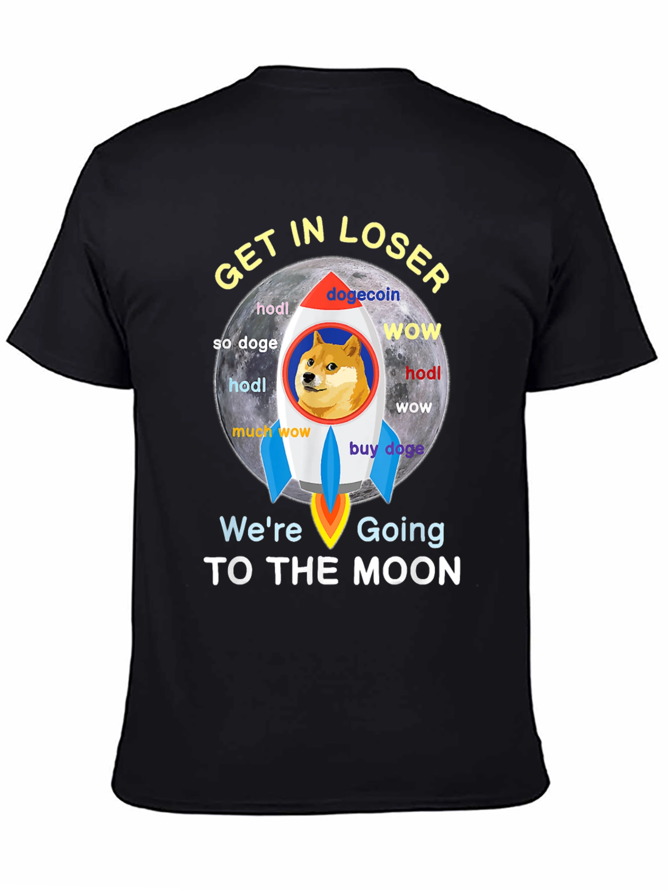 Dogecoin Rocket to the Moon T-Shirt
