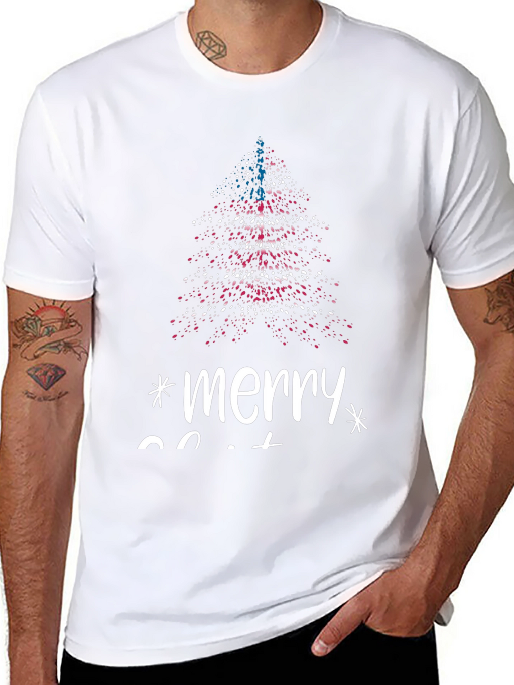 Festive Merry Christmas Tree Graphic Tee