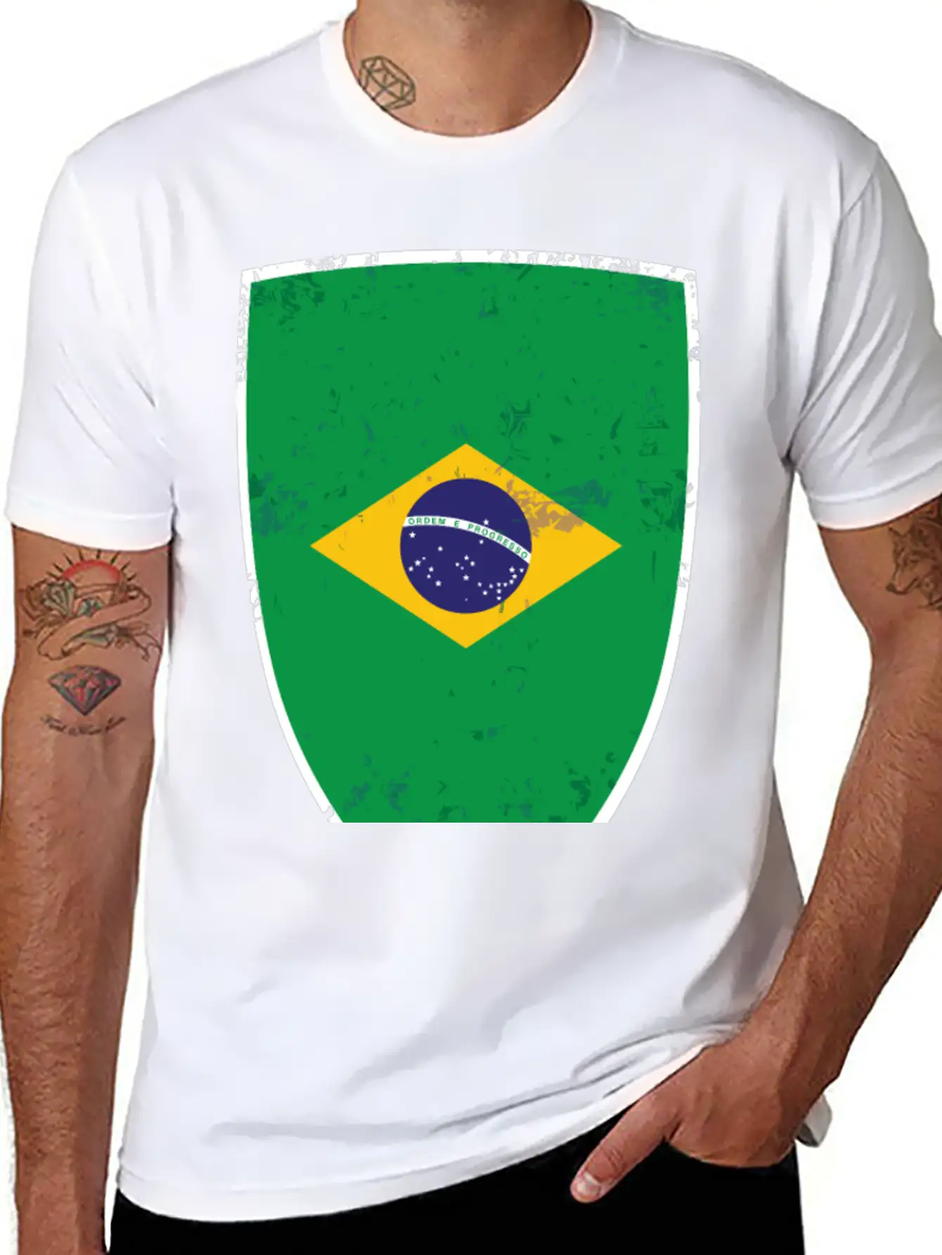 Flag Of Brazil Classic Cotton Tee – Unisex Comfort For Any Season