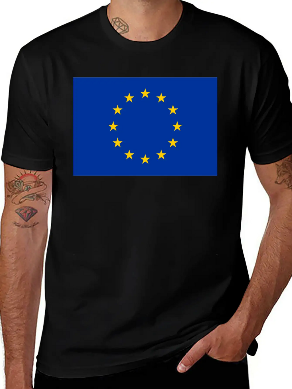 Flag Of Europe Breathable Graphic T-Shirt – Perfect For Casual Days