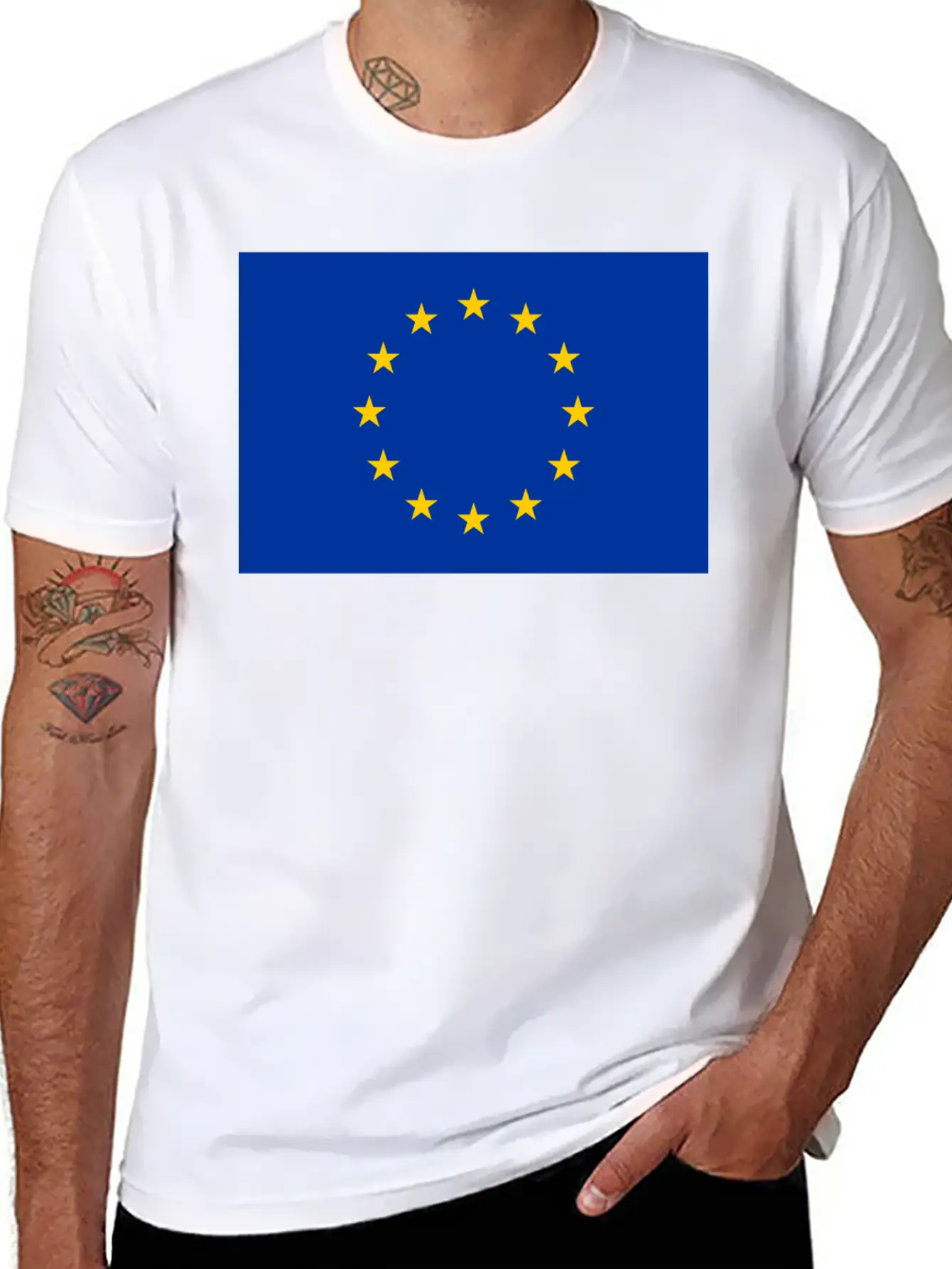 Flag Of Europe Breathable Graphic T-Shirt – Perfect For Casual Days