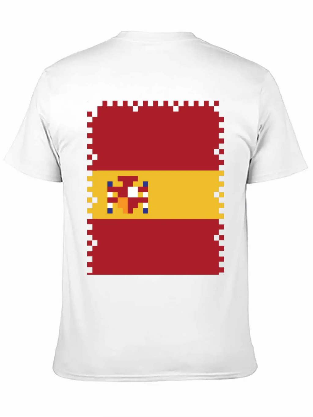 Flag Of Spain - Post Stamp - Pixel Art Basic Graphic T-Shirt – Daily Comfort In Soft Cotton