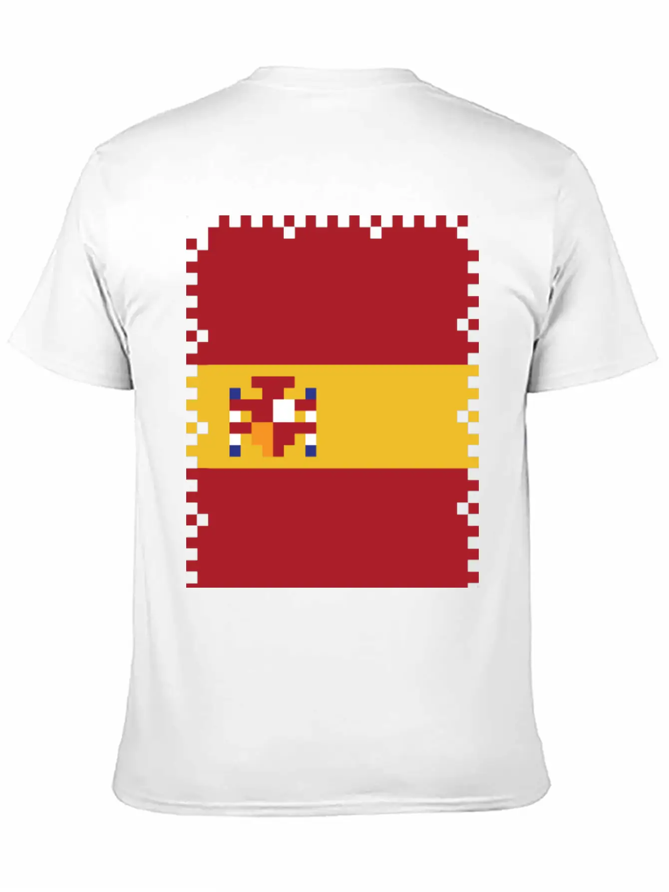 Flag Of Spain - Post Stamp - Pixel Art Basic Graphic T-Shirt – Daily Comfort In Soft Cotton