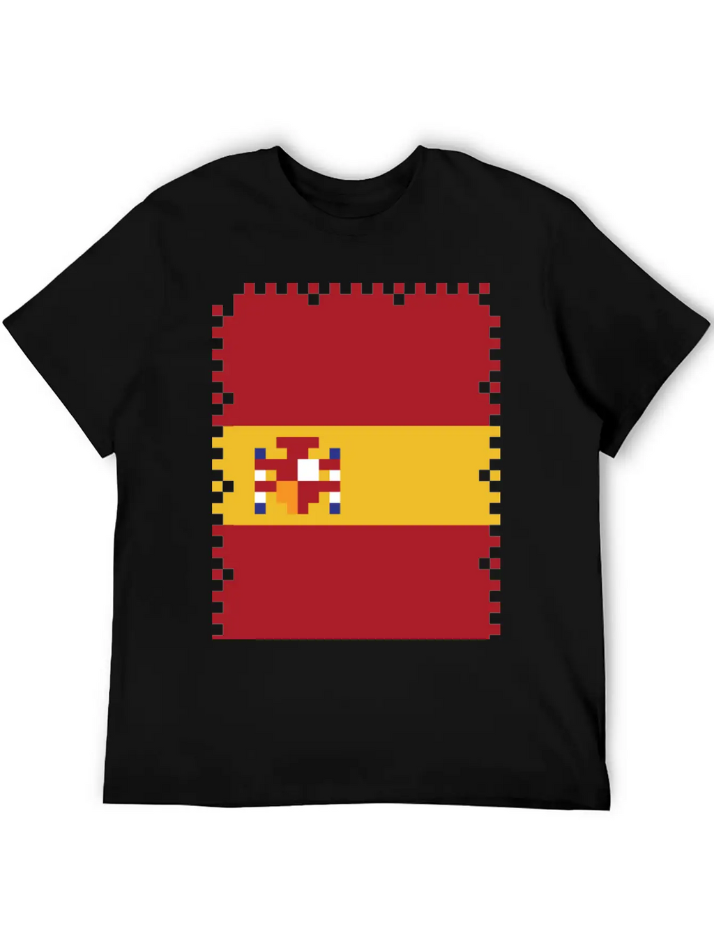 Flag Of Spain - Post Stamp - Pixel Art Basic Graphic T-Shirt – Daily Comfort In Soft Cotton