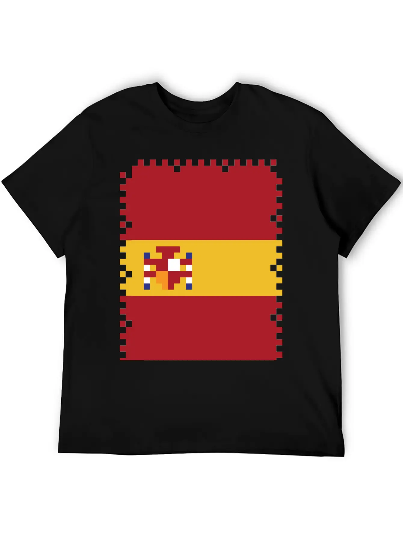Flag Of Spain - Post Stamp - Pixel Art Basic Graphic T-Shirt – Daily Comfort In Soft Cotton