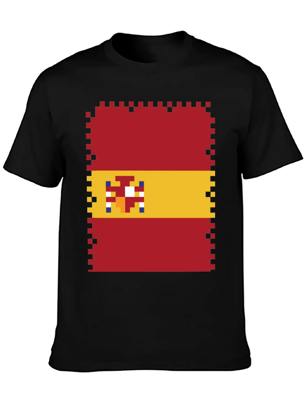 Flag Of Spain - Post Stamp - Pixel Art Basic Graphic T-Shirt – Daily Comfort In Soft Cotton