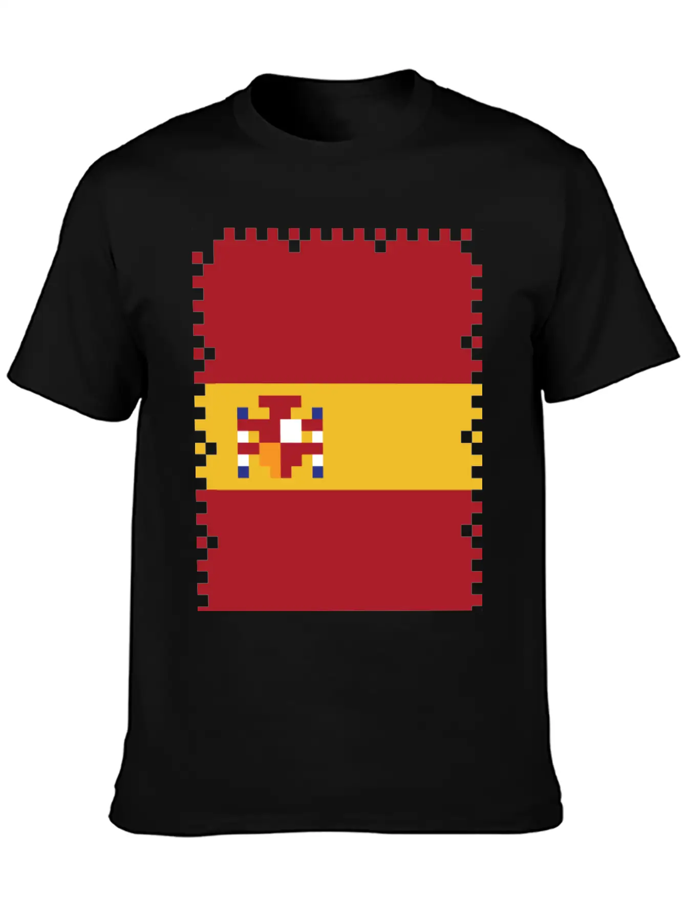 Flag Of Spain - Post Stamp - Pixel Art Basic Graphic T-Shirt – Daily Comfort In Soft Cotton