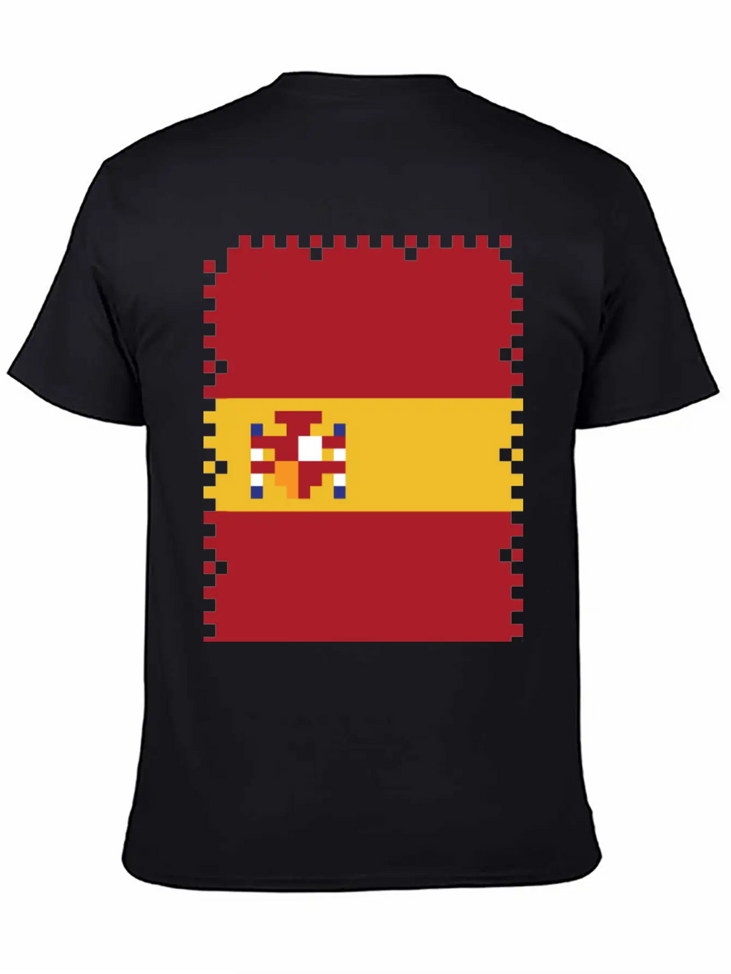 Flag Of Spain - Post Stamp - Pixel Art Basic Graphic T-Shirt – Daily Comfort In Soft Cotton