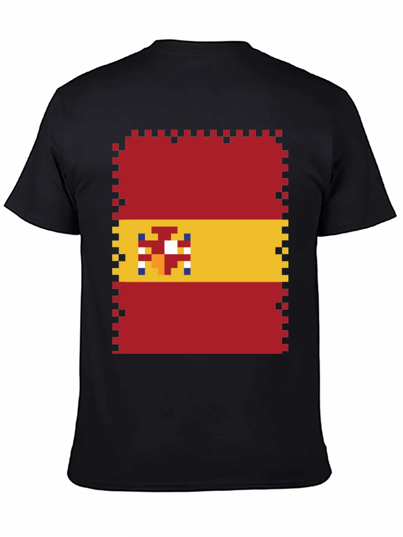 Flag Of Spain - Post Stamp - Pixel Art Basic Graphic T-Shirt – Daily Comfort In Soft Cotton