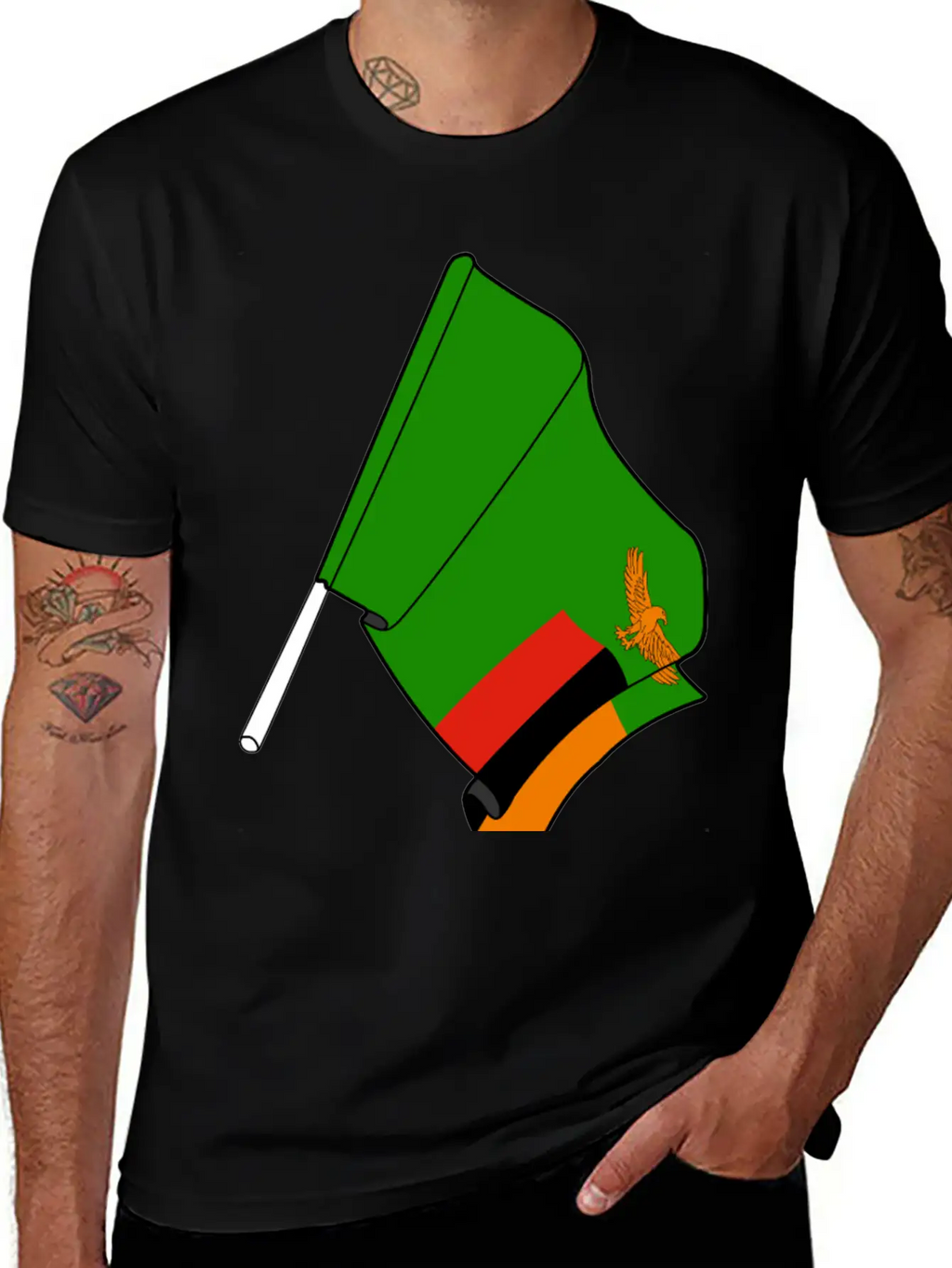 Flag Zambia Classic Cotton Tee – Unisex Comfort For Any Season