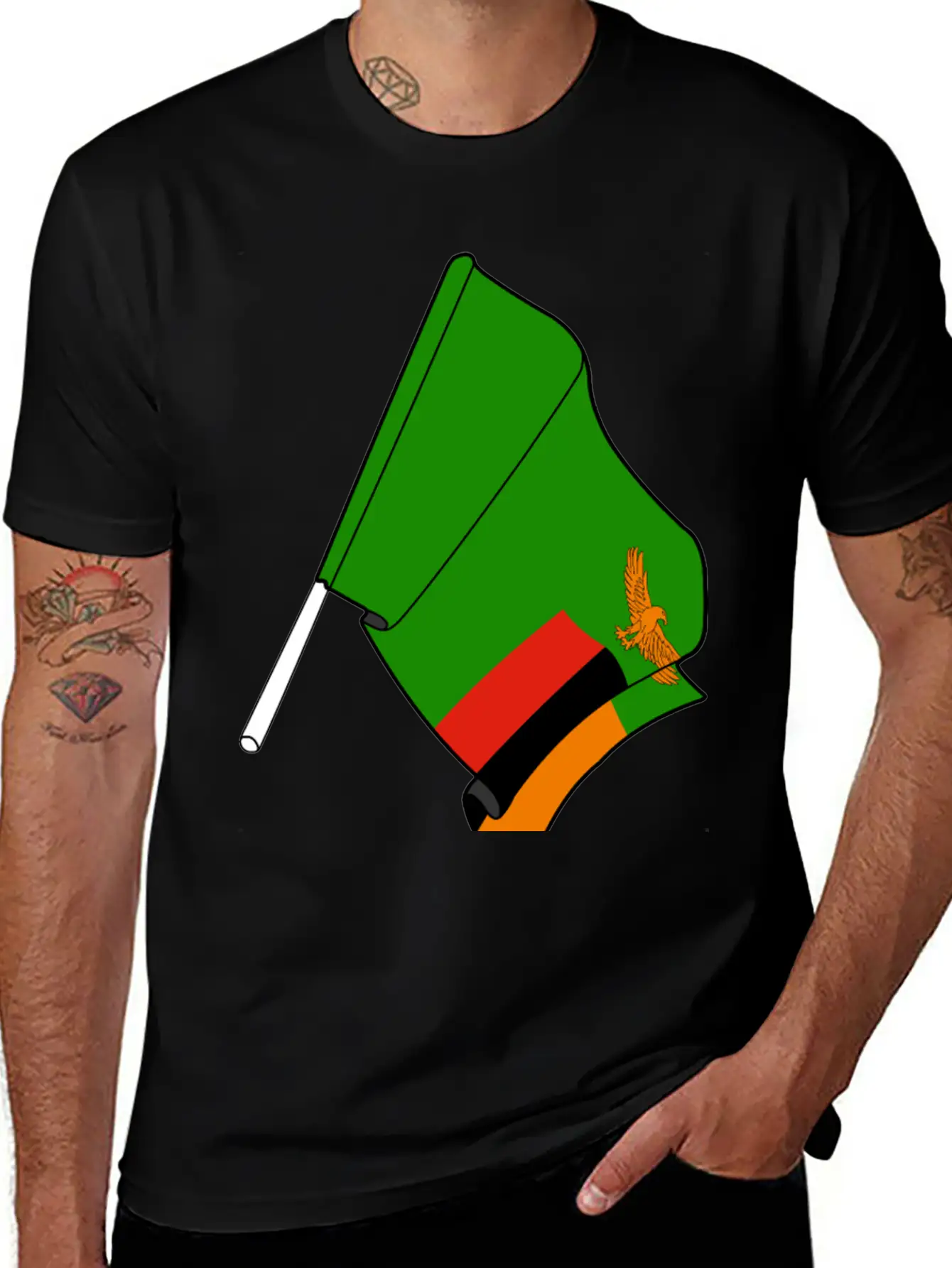Flag Zambia Classic Cotton Tee – Unisex Comfort For Any Season
