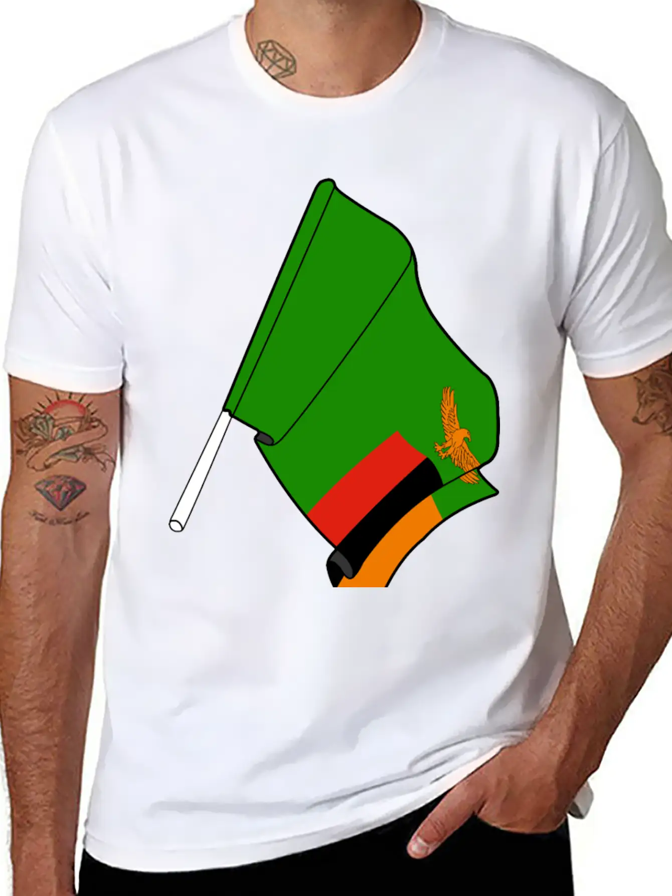 Flag Zambia Classic Cotton Tee – Unisex Comfort For Any Season